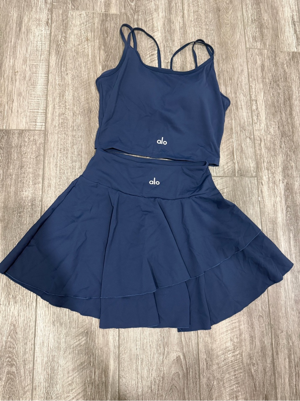 ALO Yoga Kids Navy Two-Piece Athletic Set - Tank & Skort